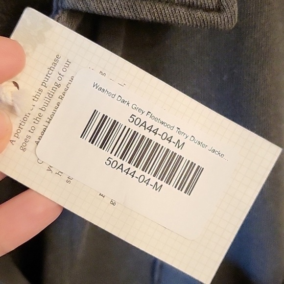 Grace and Lace Fleetwood Terry Duster Jacket Grey M NWT - Picture 7 of 9